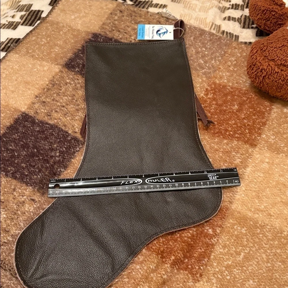 Brown and Cream Western Fringe Stocking
